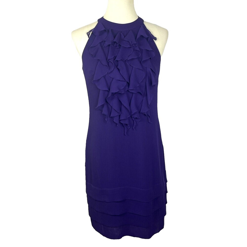 Trulli Ann Taylor Dress Purple Ruffles Sleeveless Size 2 NWT